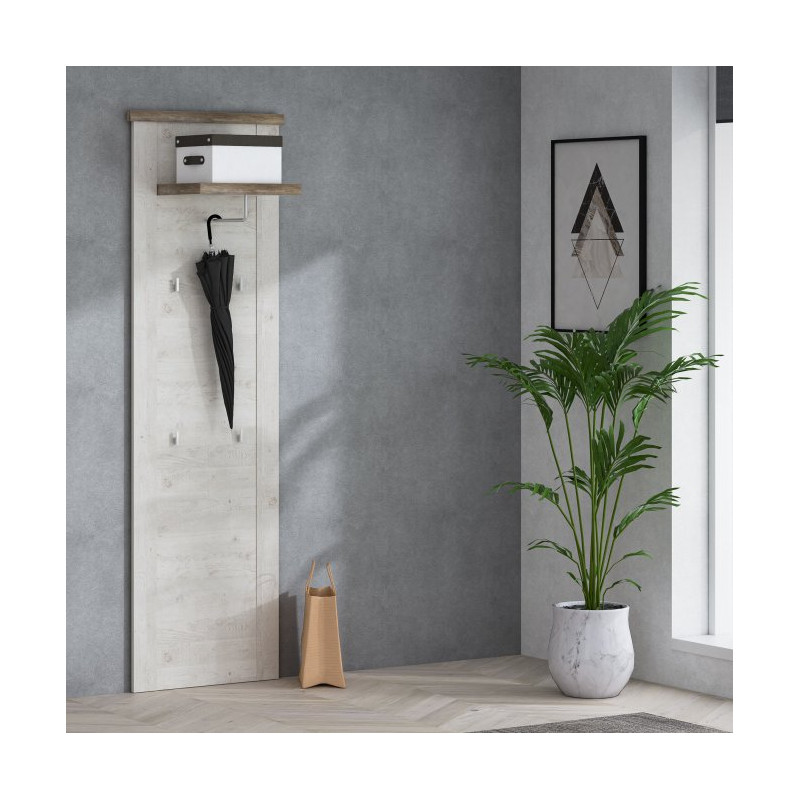 Panel ubraniowy Duro Meble Forte  – pinia biała / dąb antyczny