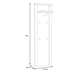 Panel ubraniowy Duro Meble Forte  – pinia biała / dąb antyczny