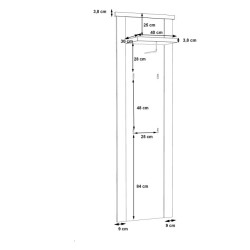 Panel ubraniowy Duro Meble Forte  – pinia biała / dąb antyczny