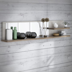 Półka wisząca z lustrem Duro 210 cm – pinia biała/dąb antyczny