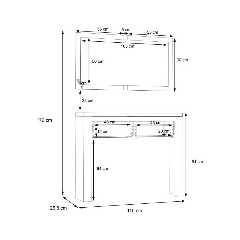Wąska konsola Duro DURD05 – stylowy akcent do przedpokoju