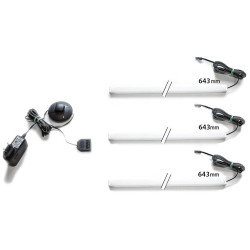 Eleganckie 3-punktowe oświetlenie DURO do półek