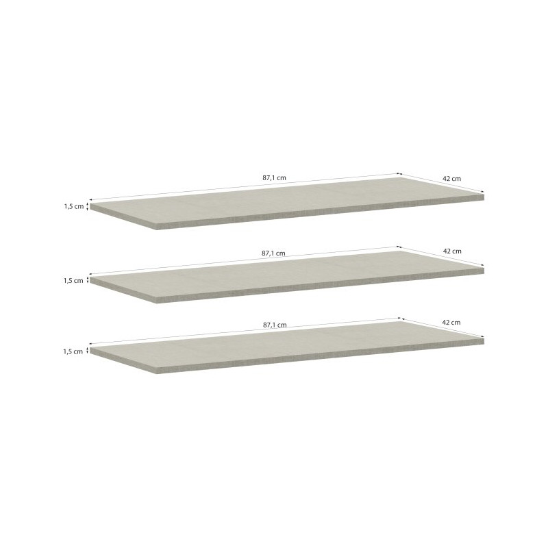 Półki do szafy Edwal FRGD871 Meble Forte – zestaw 3 szt.