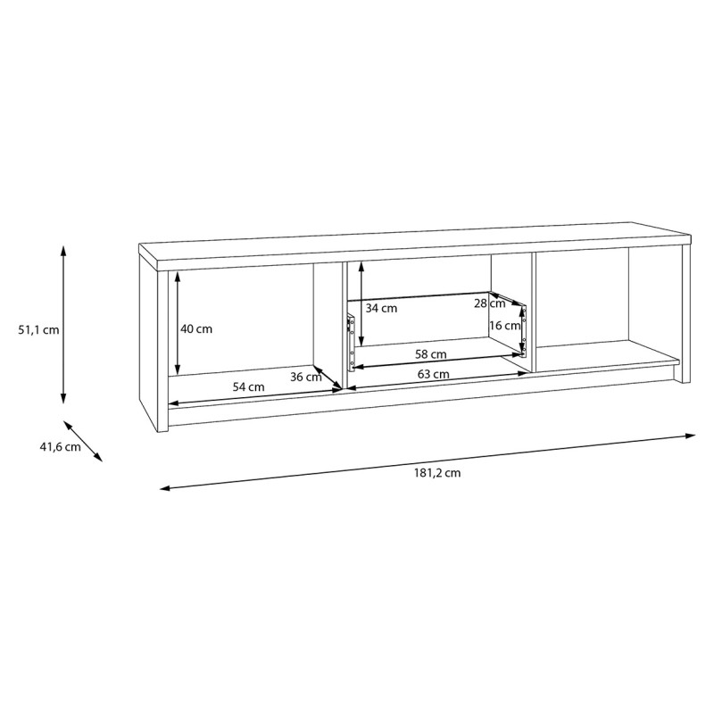 Szafka RTV 180 cm Eufemius EUFT132 Meble Forte | dąb mazurski