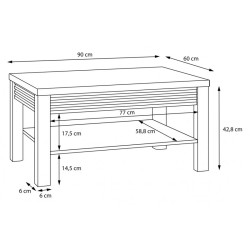 Stolik z półką Eufemius CFTT5225 dąb mazurski | Domowanie