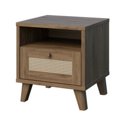 Szafka nocna Glenkeen 45 cm | dąb valencia/rattan naturalny