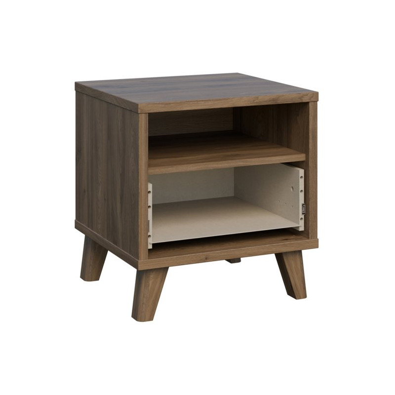 Szafka nocna Glenkeen 45 cm | dąb valencia/rattan naturalny