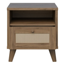 Szafka nocna Glenkeen 45 cm | dąb valencia/rattan naturalny