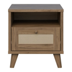 Szafka nocna Glenkeen 45 cm | dąb valencia/rattan naturalny