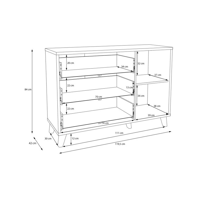 Komoda 120 cm Glenkeen GLKK223 | Meble Forte