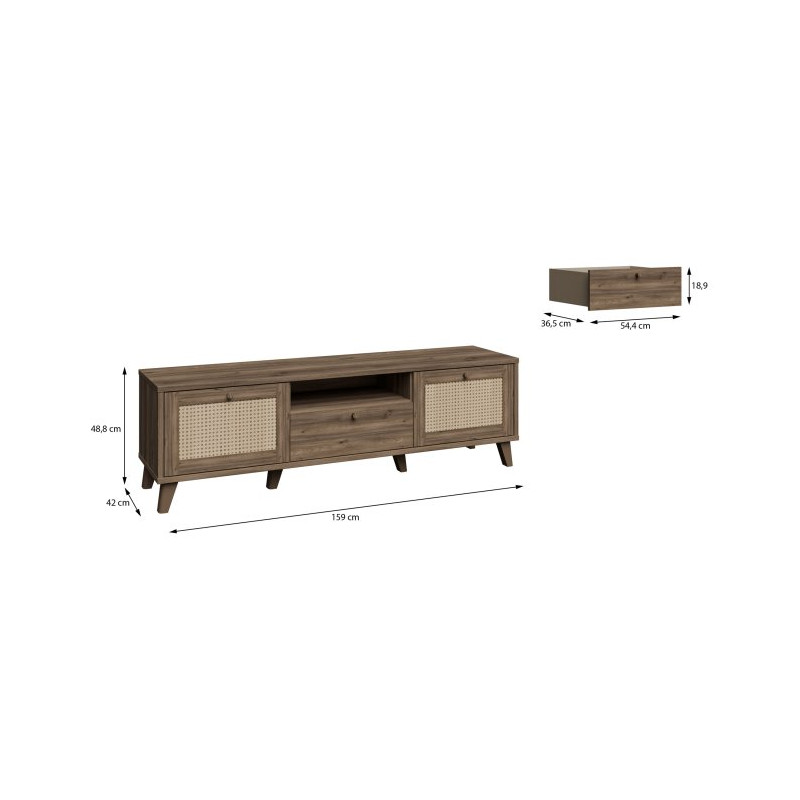 Szafka RTV na nóżkach 160 cm Glenkeen GLKT132