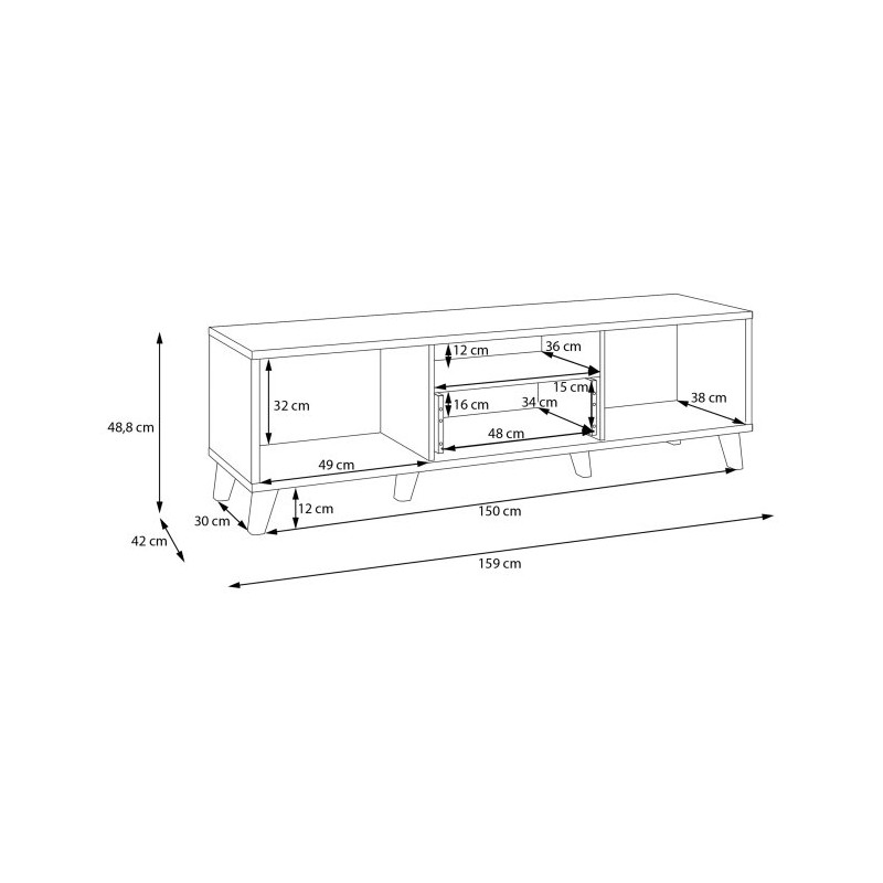 Szafka RTV na nóżkach 160 cm Glenkeen GLKT132