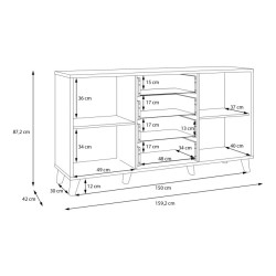 Szeroka komoda 160 cm Glenkeen GLKK232 | Meble Forte
