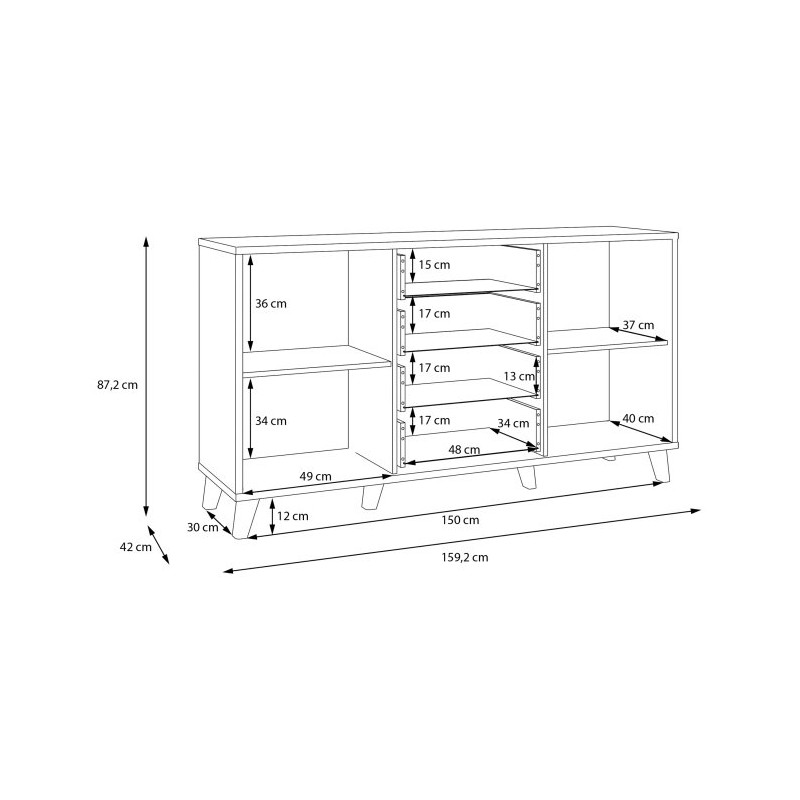 Szeroka komoda 160 cm Glenkeen GLKK232 | Meble Forte