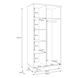 Szafa na ubrania GLKS822L – wygodna organizacja garderoby