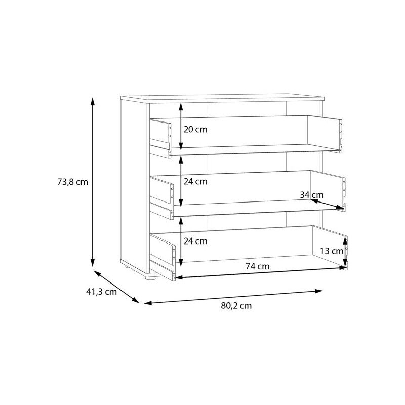 Komoda 80 cm Ingalill piaskowy – funkcjonalne przechowywanie