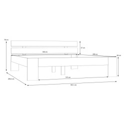 Ingalill DRFL1182 – łóżko 180x200 cm do nowoczesnej sypialni