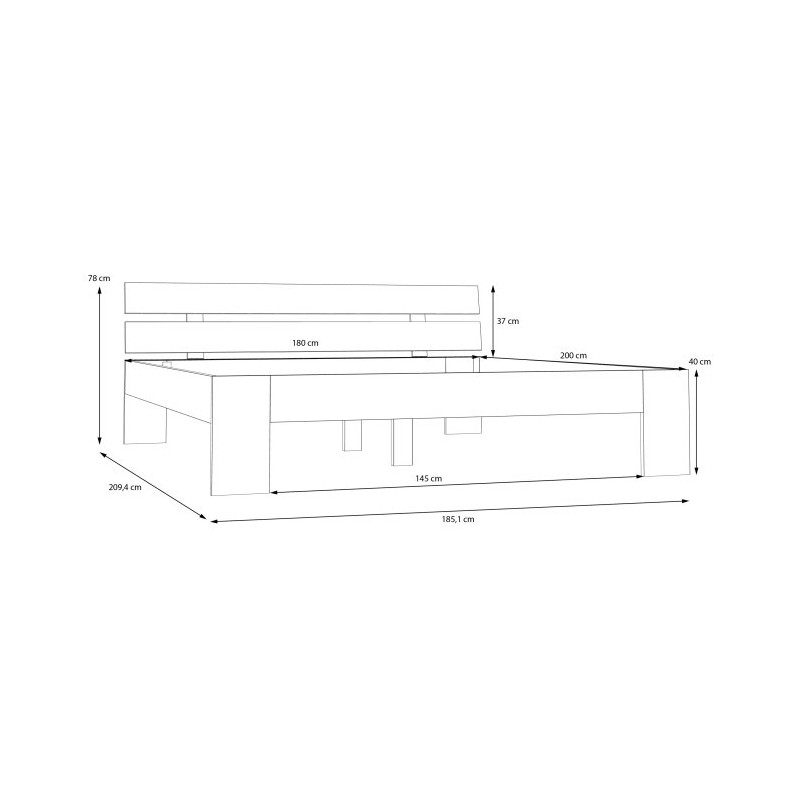 Ingalill DRFL1182 – łóżko 180x200 cm do nowoczesnej sypialni