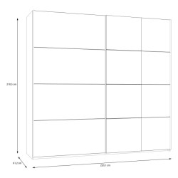 Szafa przesuwna 220 cm Ingalill – funkcjonalne przechowywanie