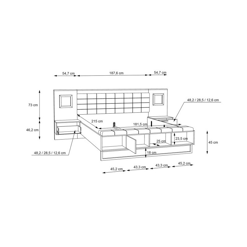 Jakobina JKBL1181B – łóżko 180x200 cm do nowoczesnej sypialni