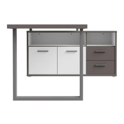 Biurko 160x75 z komodą Keflavik KFLB141-J53 Biały/Grafit Meble Forte