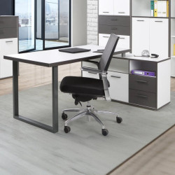 Biurko 160x75 z komodą Keflavik KFLB141-J53 Biały/Grafit Meble Forte