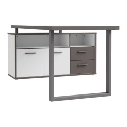 Biurko 160x75 z komodą Keflavik KFLB141-J53 Biały/Grafit Meble Forte