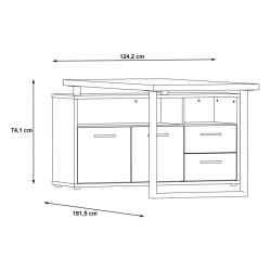 Biurko narożne BK181 nowoczesne szare metalowe | Sklep Domowanie