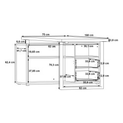 Biurko narożne BK181 nowoczesne szare metalowe | Sklep Domowanie
