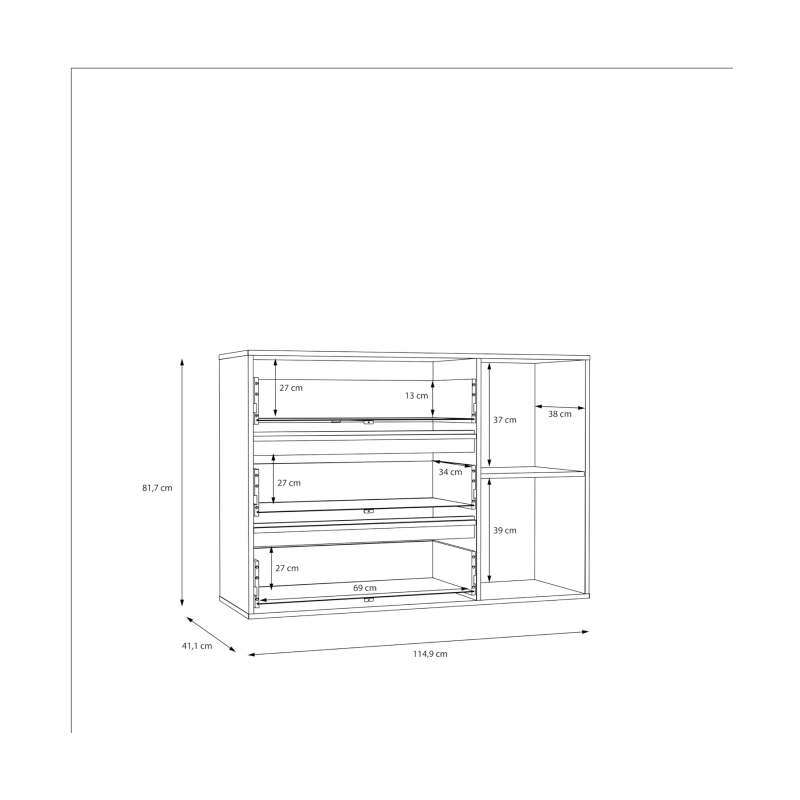 Komoda z oświetleniem Lenybelardo LNBK222B | Meble Forte