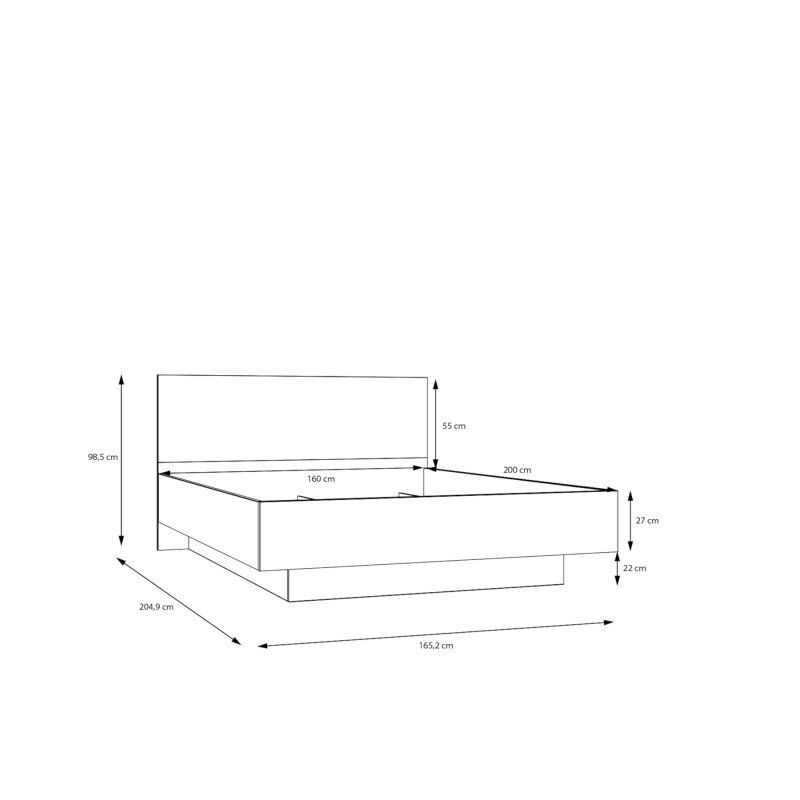 Łóżko 160x200 z pojemnikiem Lenybelardo | Meble Forte