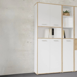 Regał zamykany 85cm Keflavik KFLR822-C881 Biały/Dąb Artisan Meble Forte