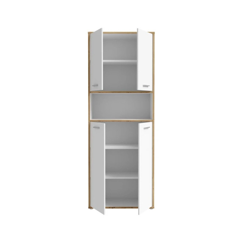 Regał zamykany 85cm Keflavik KFLR822-C881 Biały/Dąb Artisan Meble Forte