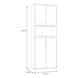 Nowoczesny regał KEFLAVIK z półkami i szafkami – styl skandynawski