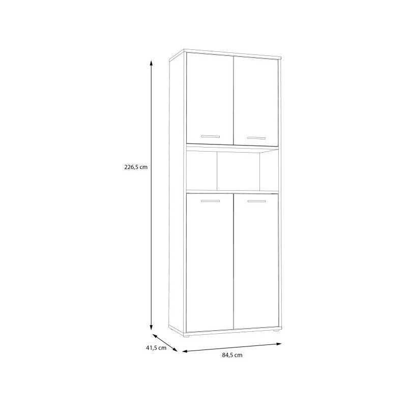 Nowoczesny regał KEFLAVIK z półkami i szafkami – styl skandynawski