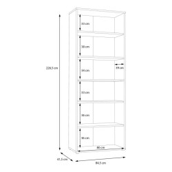 Nowoczesny regał KEFLAVIK z półkami i szafkami – styl skandynawski