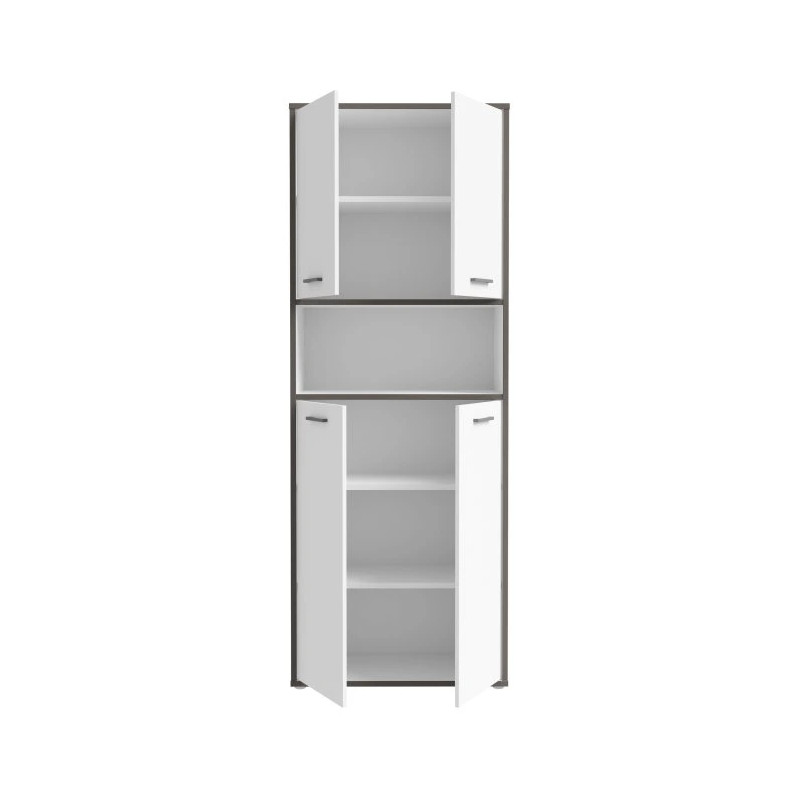 Regał zamykany 85cm Keflavik KFLR822-J53 Biały/Grafit Meble Forte