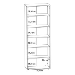 Regał zamykany 85cm Keflavik KFLR822-J53 Biały/Grafit Meble Forte