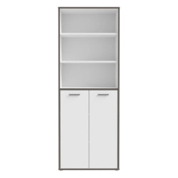 Regał półotwarty 85cm Keflavik KFLR821-J53 Biały/Grafit Meble Forte