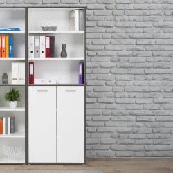 Regał półotwarty 85cm Keflavik KFLR821-J53 Biały/Grafit Meble Forte