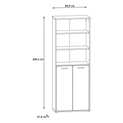 Regał półotwarty 85cm Keflavik KFLR821-J53 Biały/Grafit Meble Forte