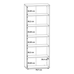 Regał półotwarty 85cm Keflavik KFLR821-J53 Biały/Grafit Meble Forte