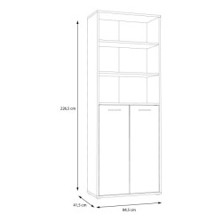 Regał półotwarty 85cm Keflavik KFLR821-C881 Biały/Dąb Artisan Meble Forte