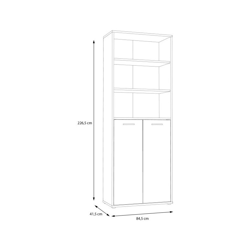 Regał półotwarty 85cm Keflavik KFLR821-C881 Biały/Dąb Artisan Meble Forte