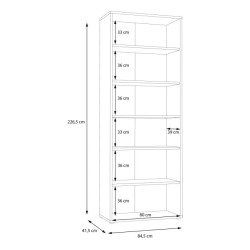 Regał półotwarty 85cm Keflavik KFLR821-C881 Biały/Dąb Artisan Meble Forte