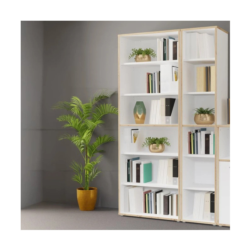 Regał otwarty 85cm Keflavik KFLR823-C881 Biały/Dąb Artisan Meble Forte