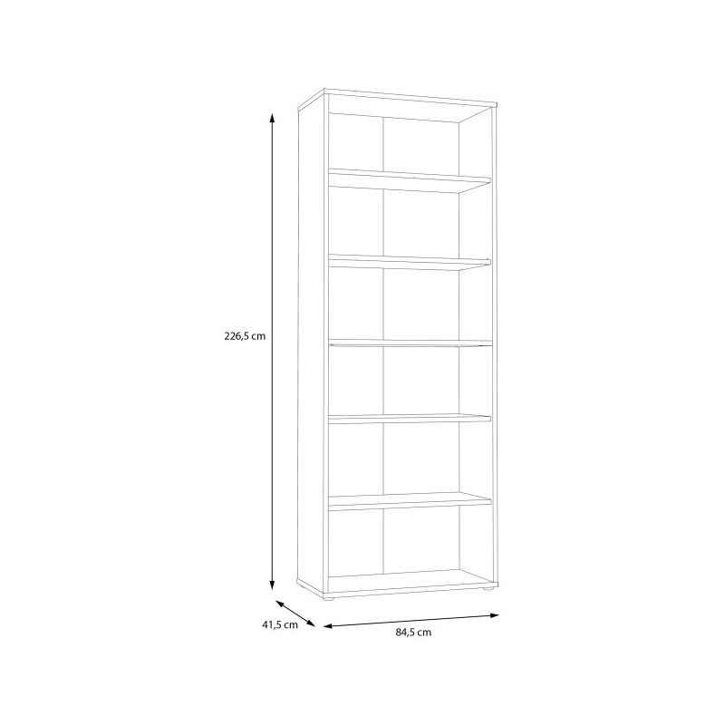 Kup regał KEFLAVIK Biały/Dąb Artisan – 6 wnęk do ekspozycji