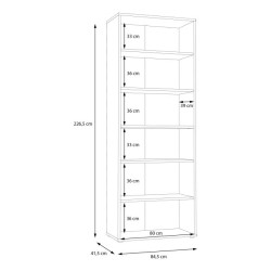 Kup regał KEFLAVIK Biały/Dąb Artisan – 6 wnęk do ekspozycji