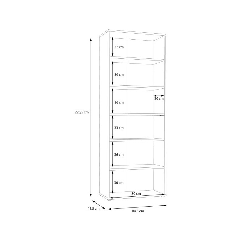 Kup regał KEFLAVIK Biały/Dąb Artisan – 6 wnęk do ekspozycji