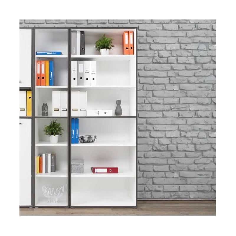 Regał otwarty 85cm Keflavik KFLR823-J53 Biały/Grafit Meble Forte